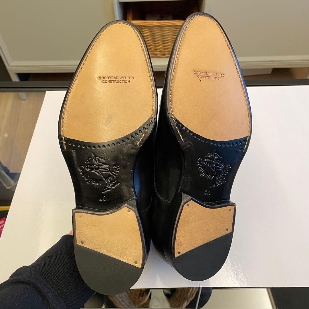 未使用 ジャランスリワヤ 革靴 ストレートチップ 黒 サイズ40