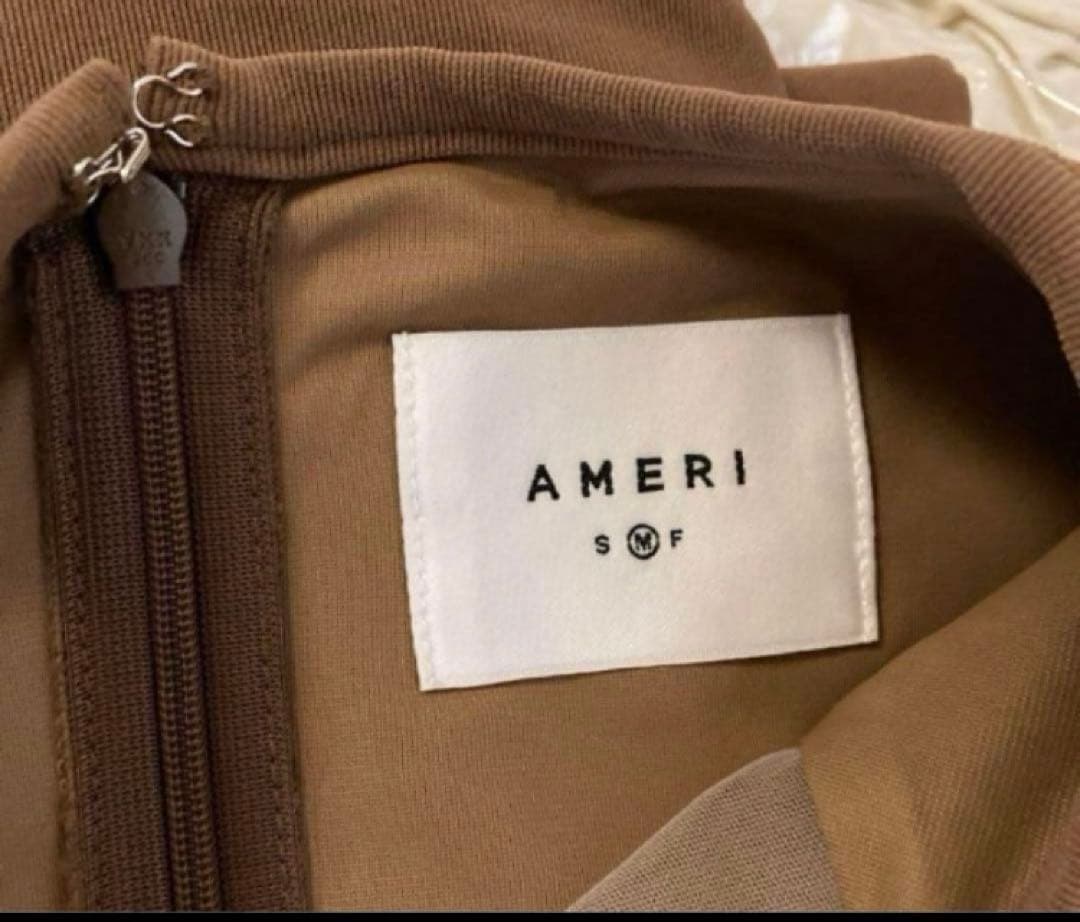 ワンピース Ameri LAKE CURVE TRICOT RIB DRESS