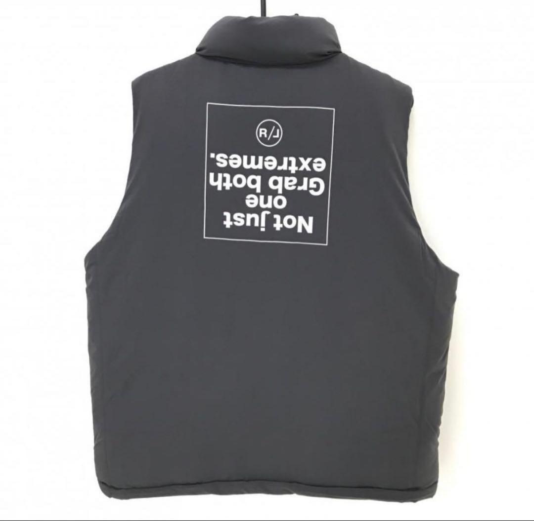 極美品　RUFFLOG ダウンベスト　グレーx白　XL