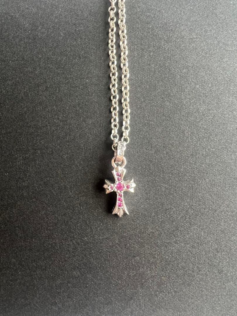小*鹿様 クロムハーツ ネックレス ピンクサファイア 18K wg ベビーファッ