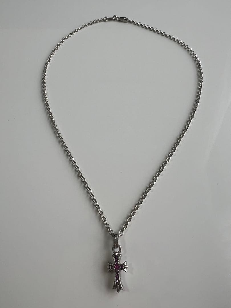 小*鹿様 クロムハーツ ネックレス ピンクサファイア 18K wg ベビーファッ