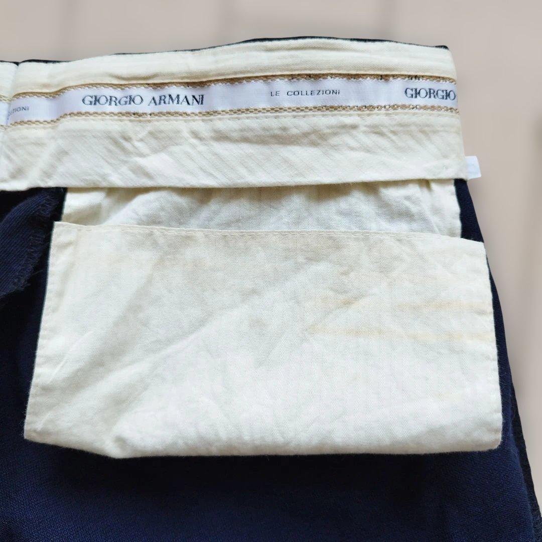 GIRGIO ARMANI ネイビー プリーツスラックス メンズ　M