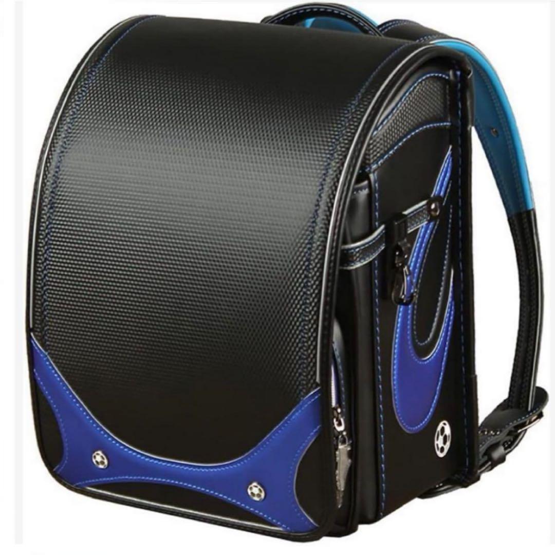 人気　ランドセル　男の子　A4フラットファイル対応　サッカー　小学生　黒×青