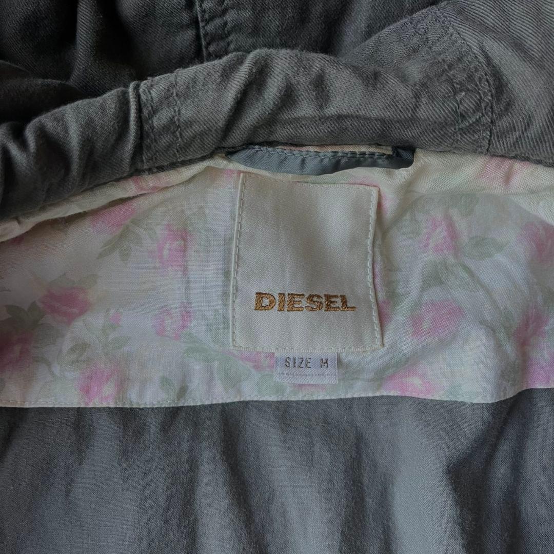 DIESEL 2way中綿フードファー ボンバー M カーキ フライトジャケット