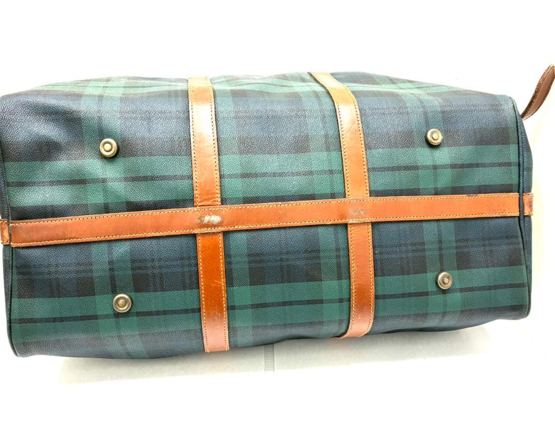25S12-236 ポロラルフローレン ボストンバッグ グリーン系 チェック柄