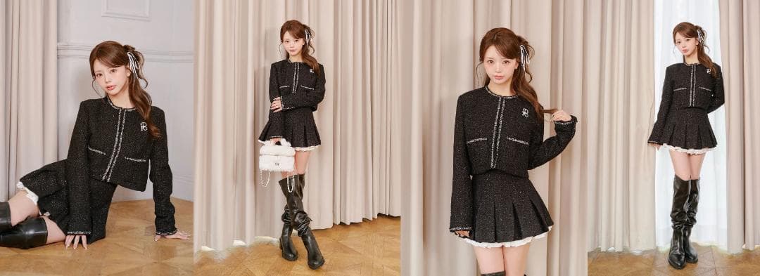 ダーリッチ darich スパンコールツイードジャケット BLK ブラック