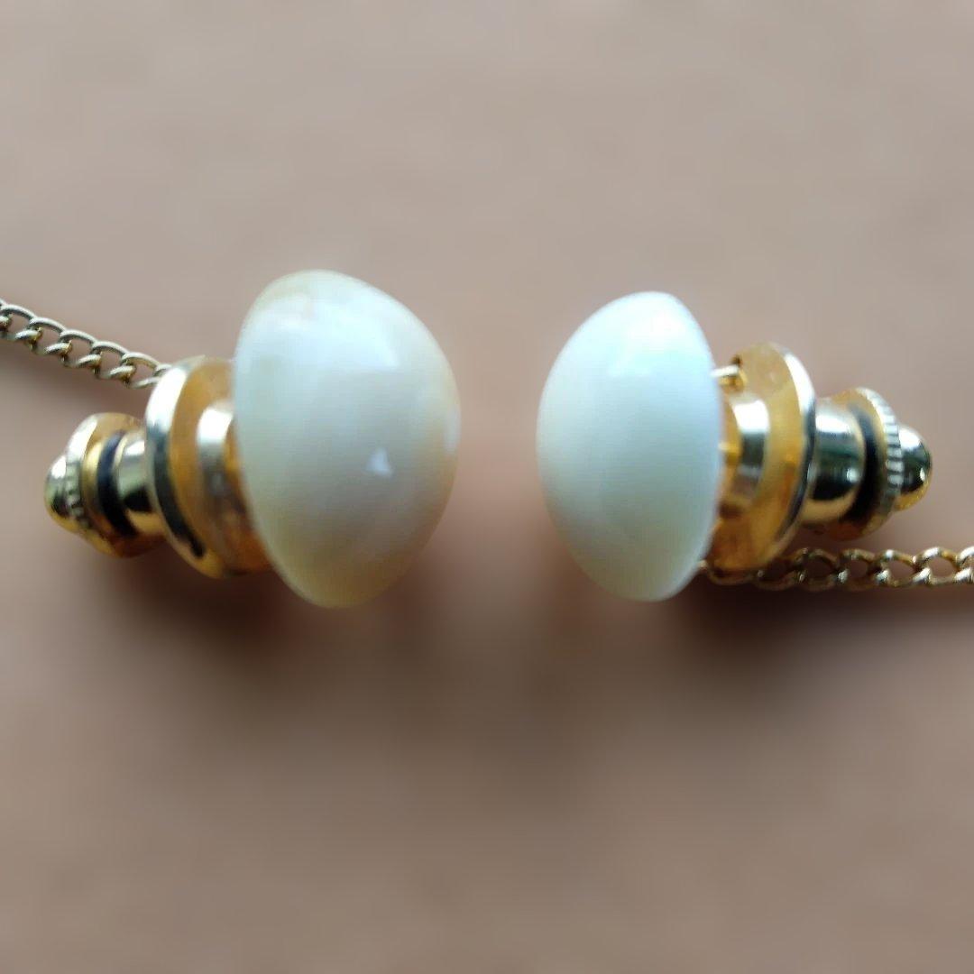 鯨歯　マッコウクジラ　牙玉 ネクタイピン　ドーム型　10個セット（箱なし）