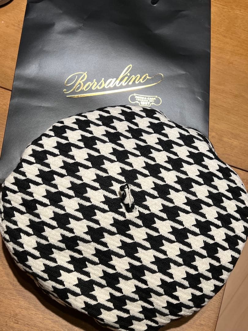 【新品・未使用品】Borsalino（ボルサリーノ）千鳥格子　ベレー帽