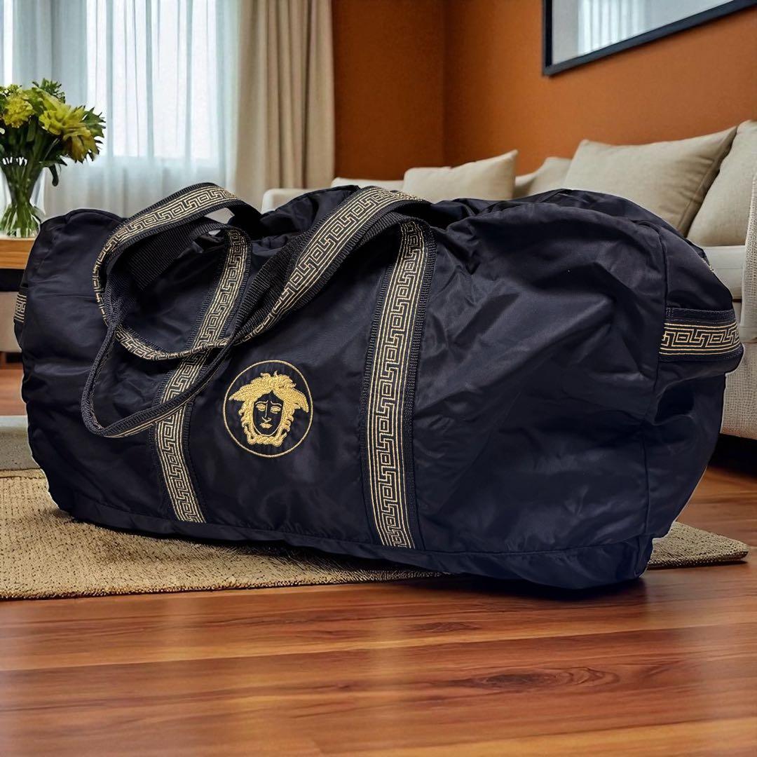 GIANNI VERSACE ヴェルサーチ ボストンバッグ メデューサ グレカ柄