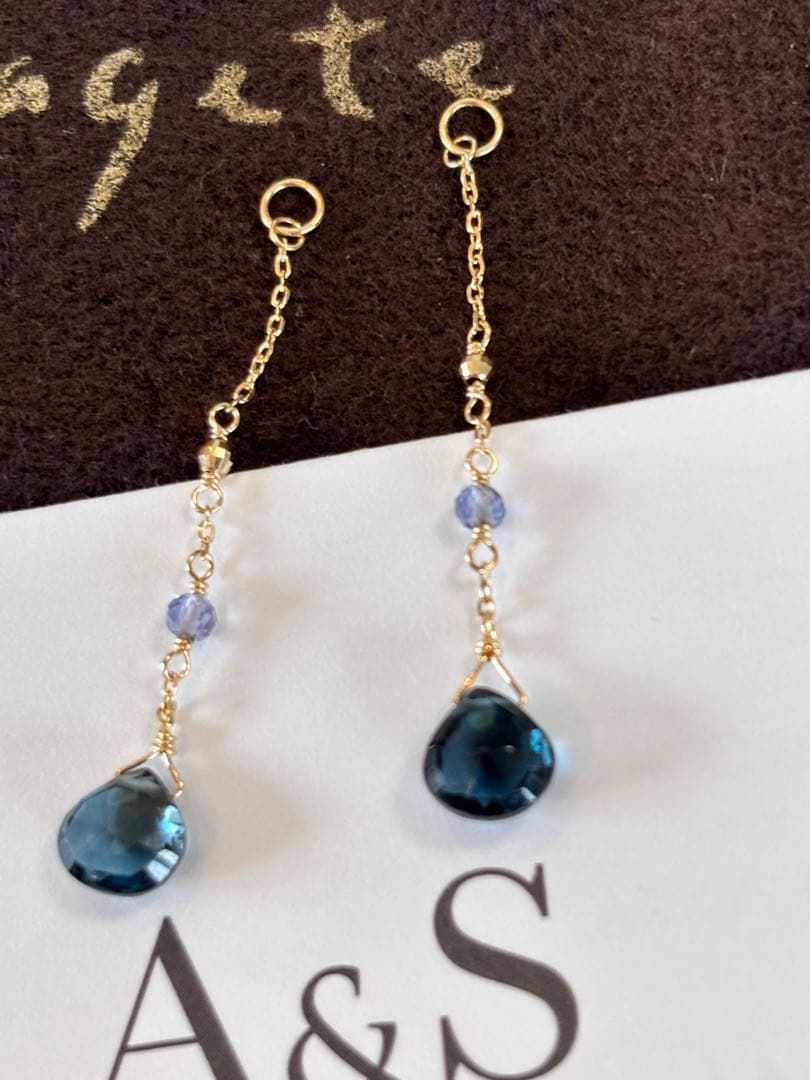 agete トパーズ アイオライト ピアスチャーム