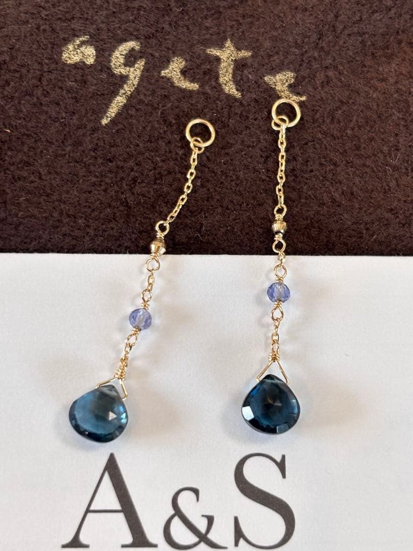 agete トパーズ アイオライト ピアスチャーム