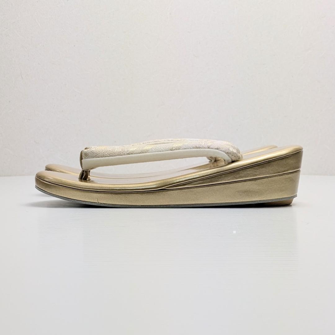 草履バッグセット ゴールド フォーマル 帯地 ゴールド S〜3Lサイズ u777