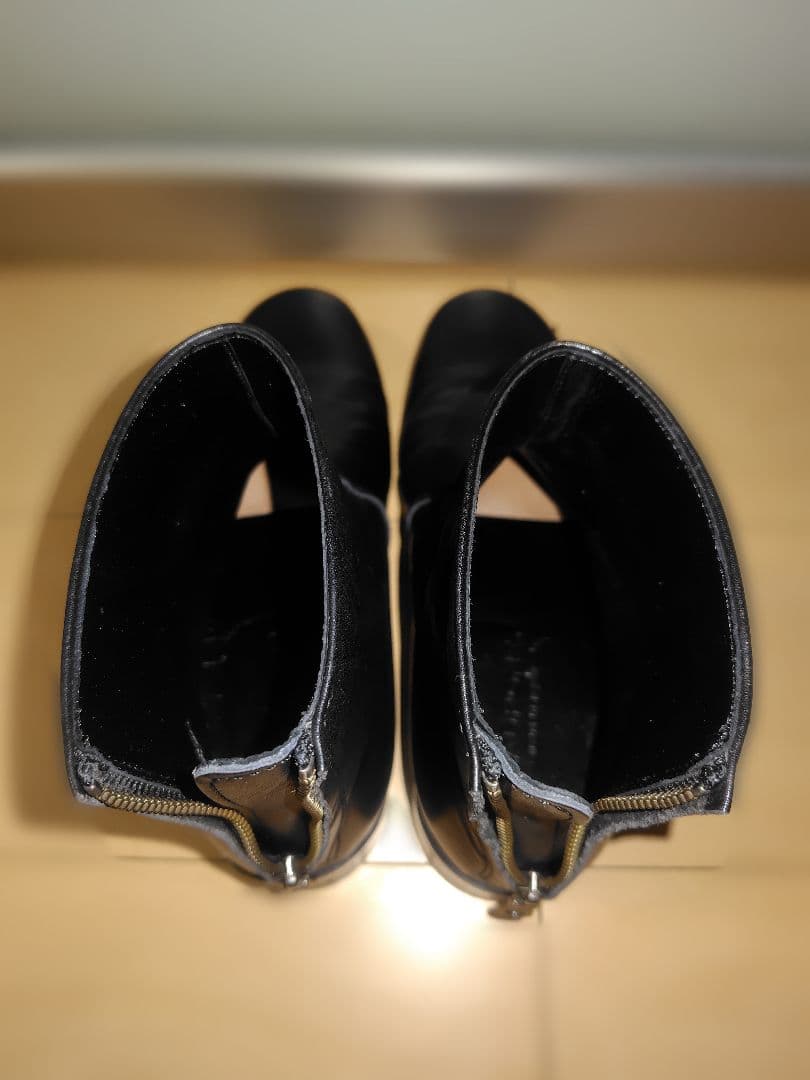 PADRONE パドローネ バックジップレザーヒールブーツ 40