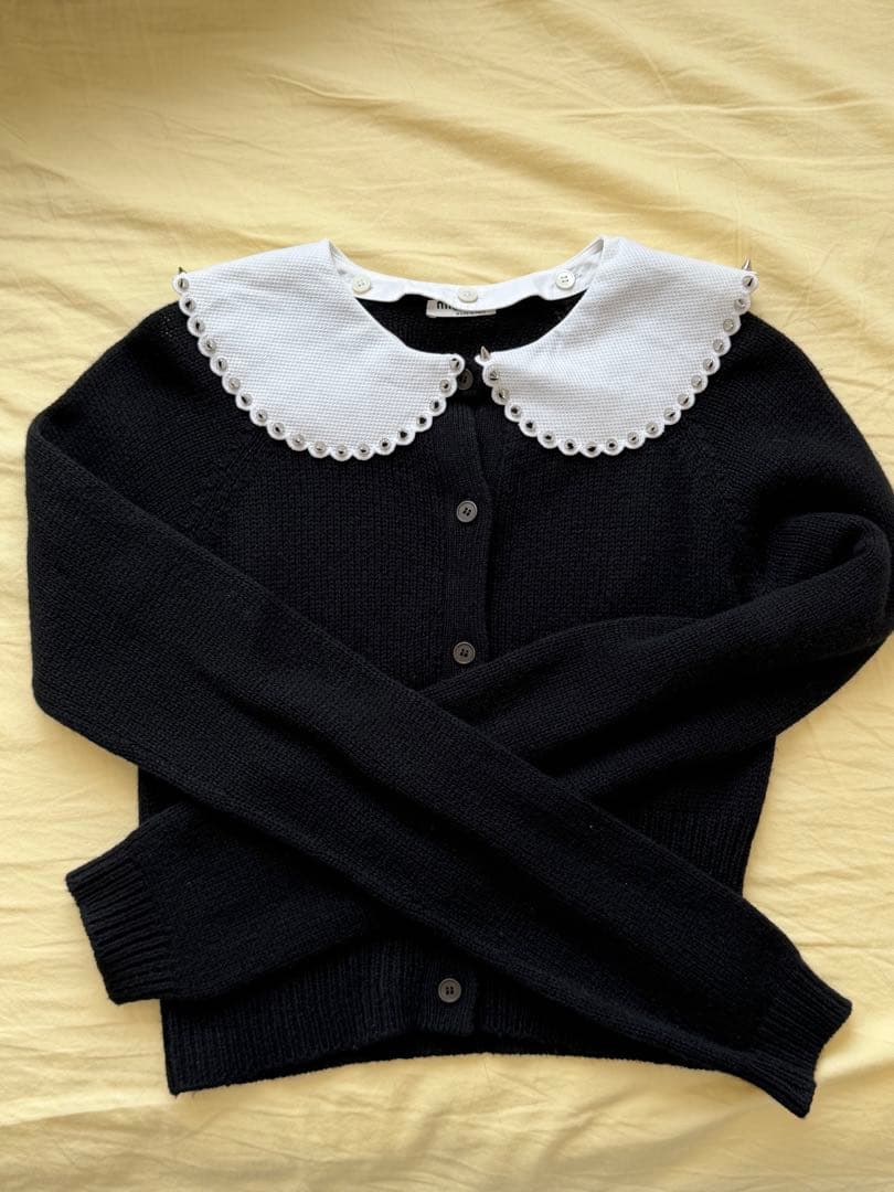 MIUMIU ミュウミュウ 丸襟 ウール カーディガン