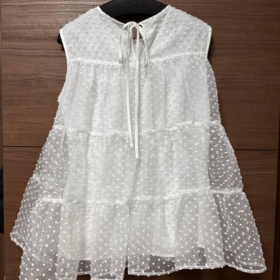 trefle+1 トレフル シアードットフェアリートップス ホワイト