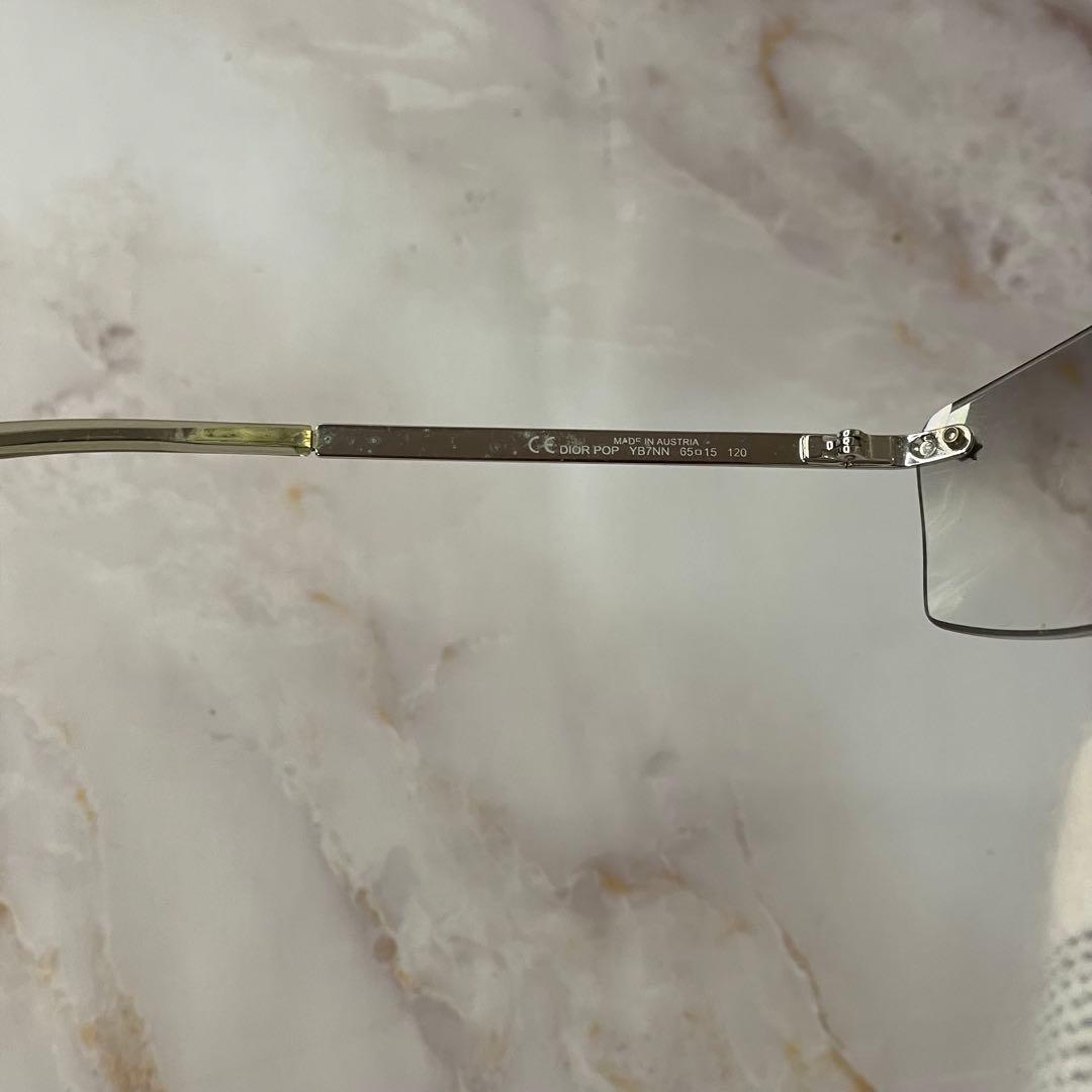 dior リムレス ツーポイント y2k レトロ モード サングラス ケース付き