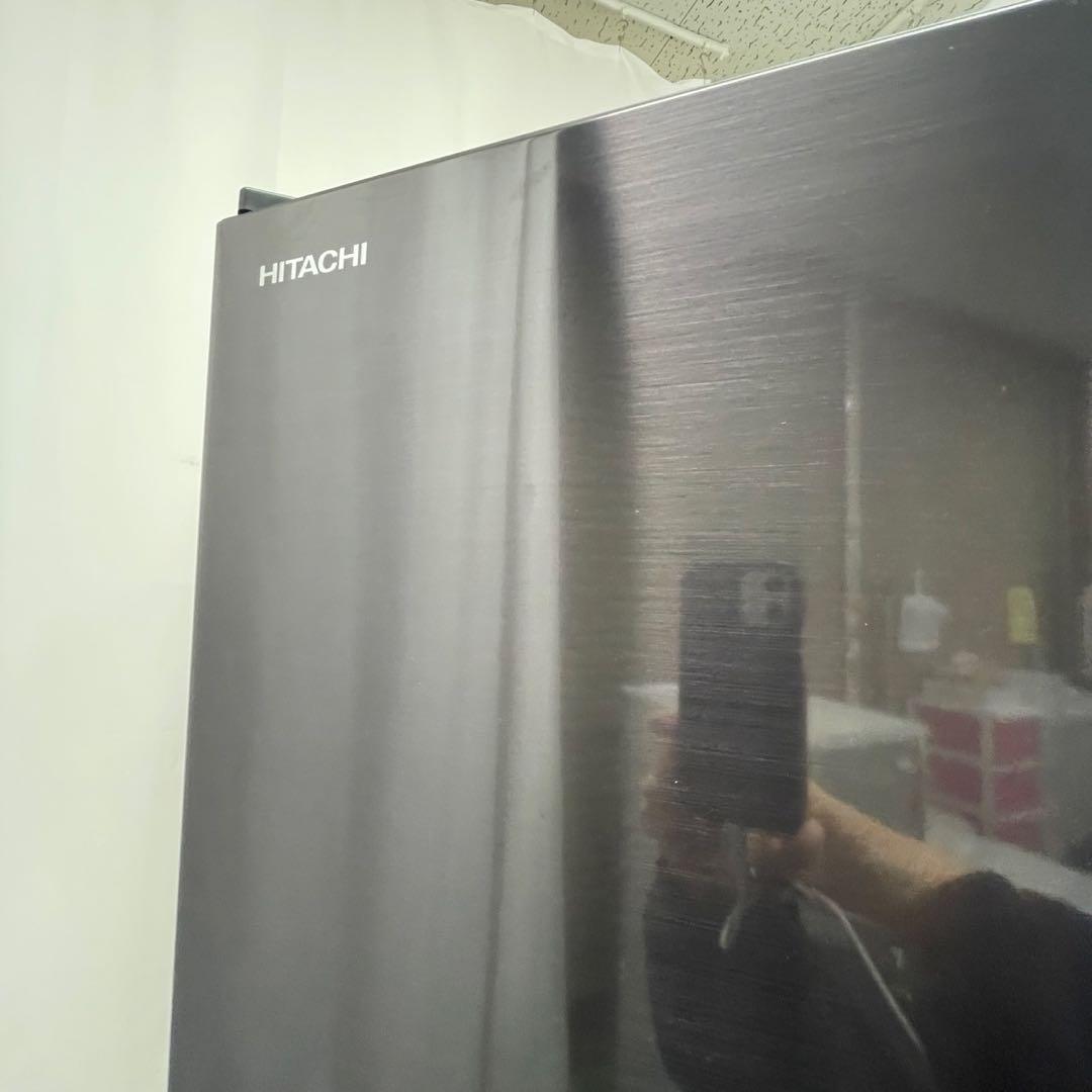 444⭕️冷蔵庫　日立　黒　大型　左開き　スリム　設置無料　中古　綺麗　おすすめ
