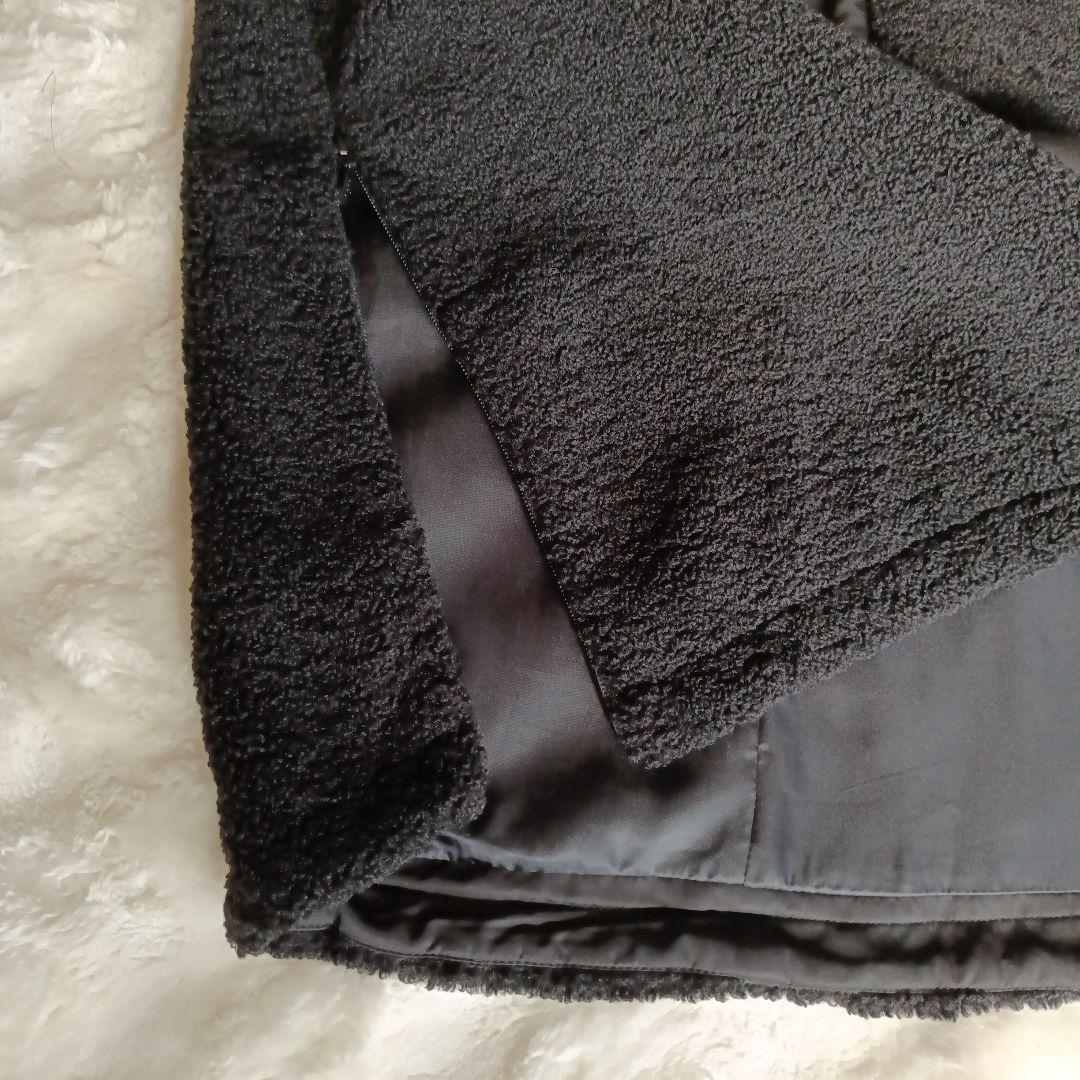 LASUD MILITARY ラシュッド ファーフーデッドボアコートBLACK❦