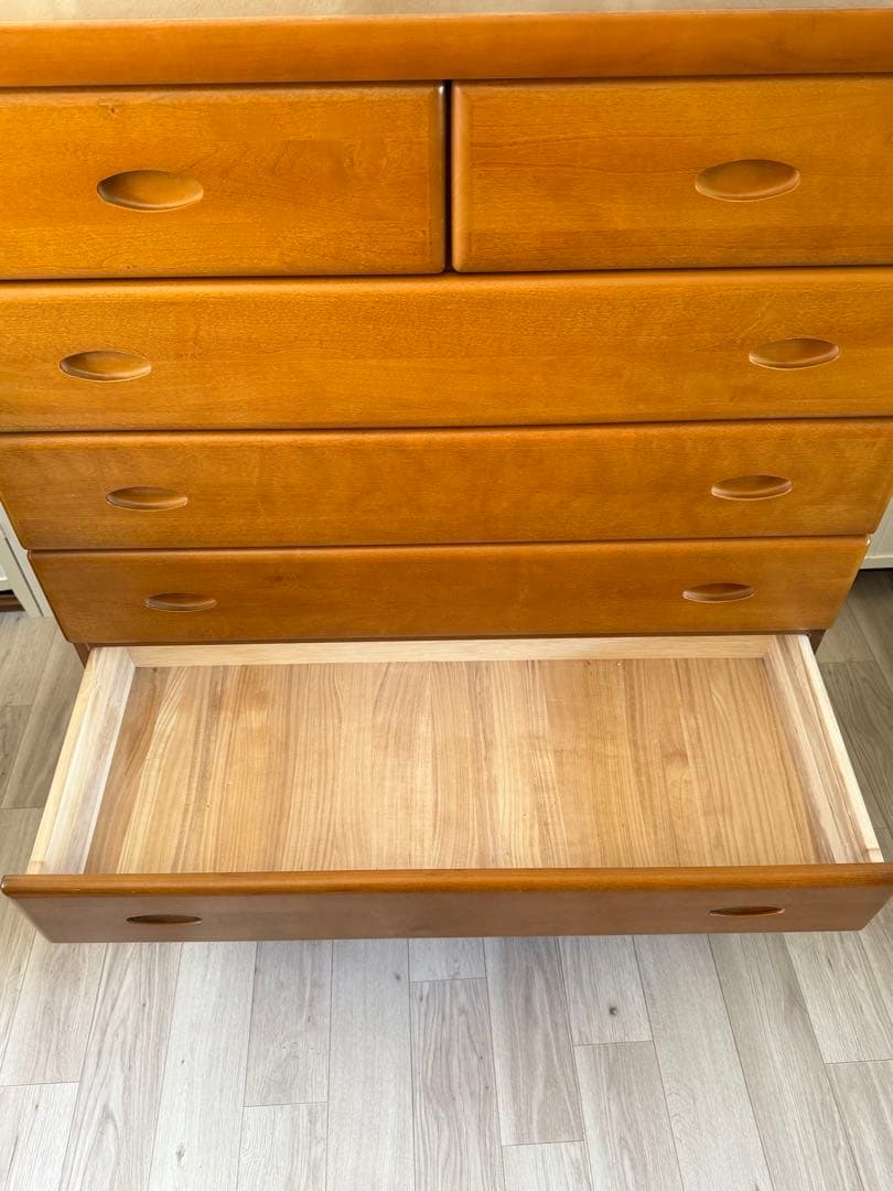 木製ハイチェスト 木目調 7段 引き出し ブラウン