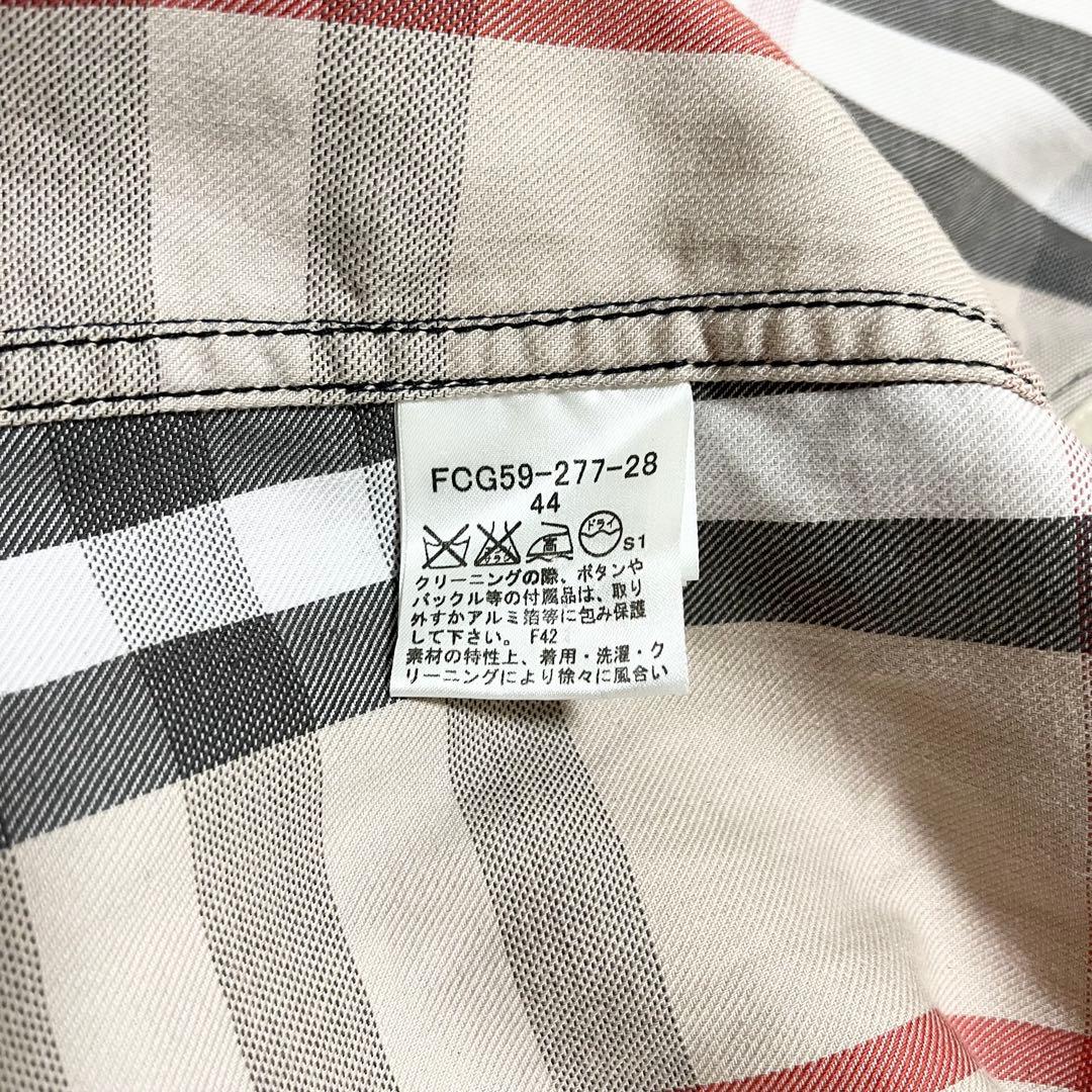 美品　バーバリーロンドン　ノーカラー　デニムジャケット　ノバチェック　44