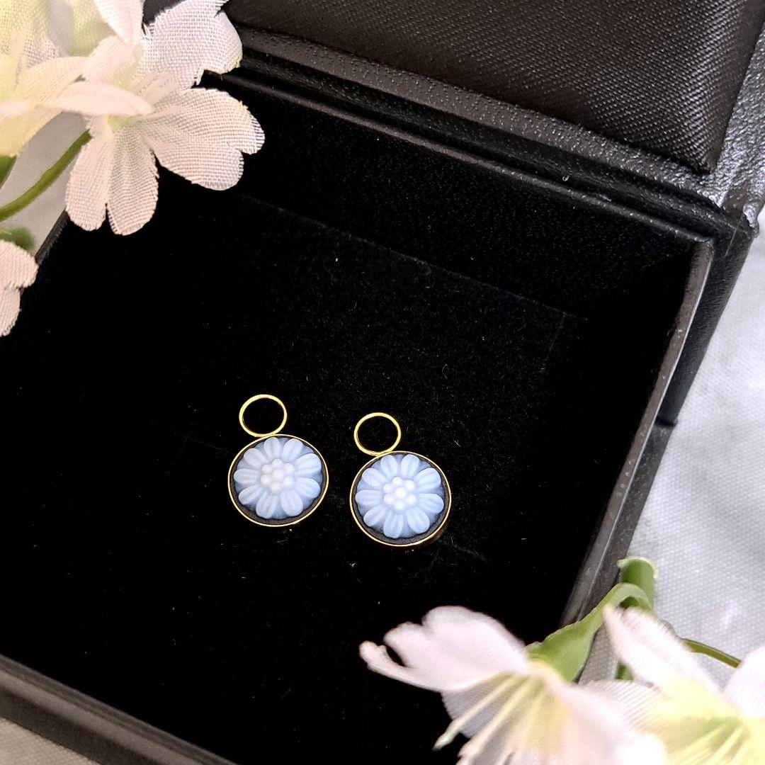 【新品未使用】K18 YG メノウカメオ チャーム GSTV