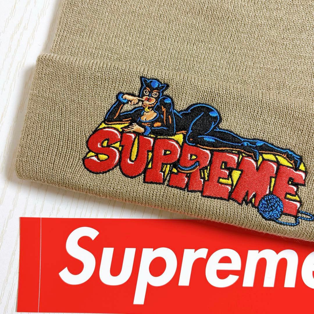 Supreme シュプリーム ニット帽　ビーニー　ベージュ　ストリート