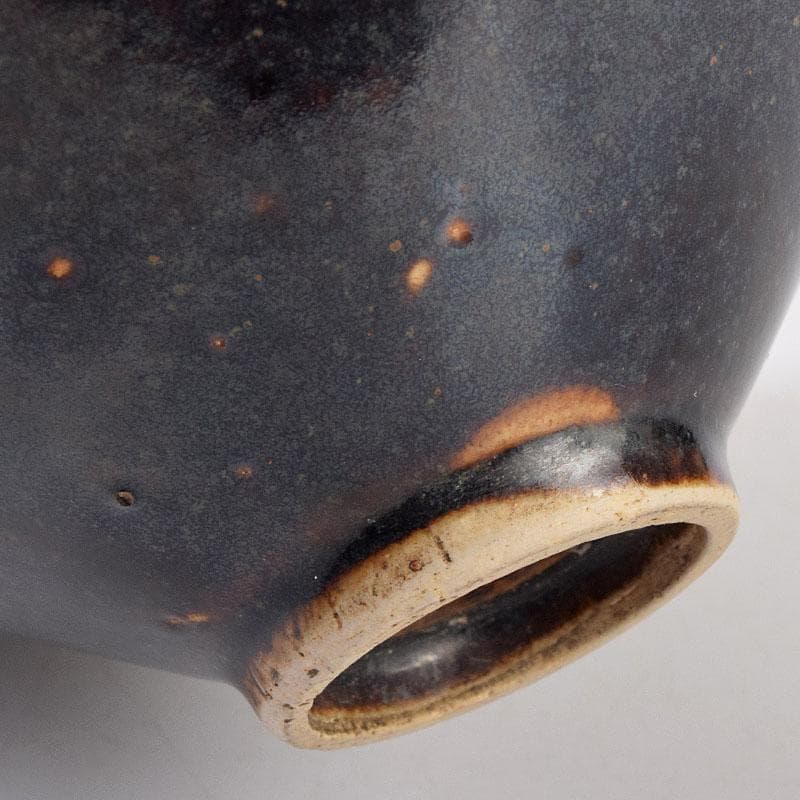 水芙蓉　中国　柿釉　天目茶碗　仕覆・時代箱付　M　R9034