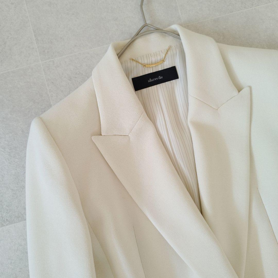 23SS アルアバイル マットストレッチ ダブルブレストジャケット アイボリー
