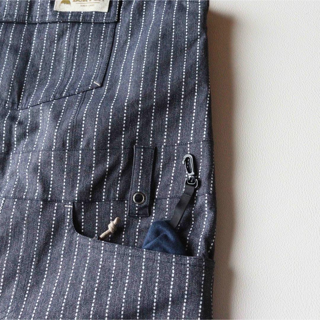 5462【美品】バートン ビブパンツ ストライプ　ポーチ付き　レディース