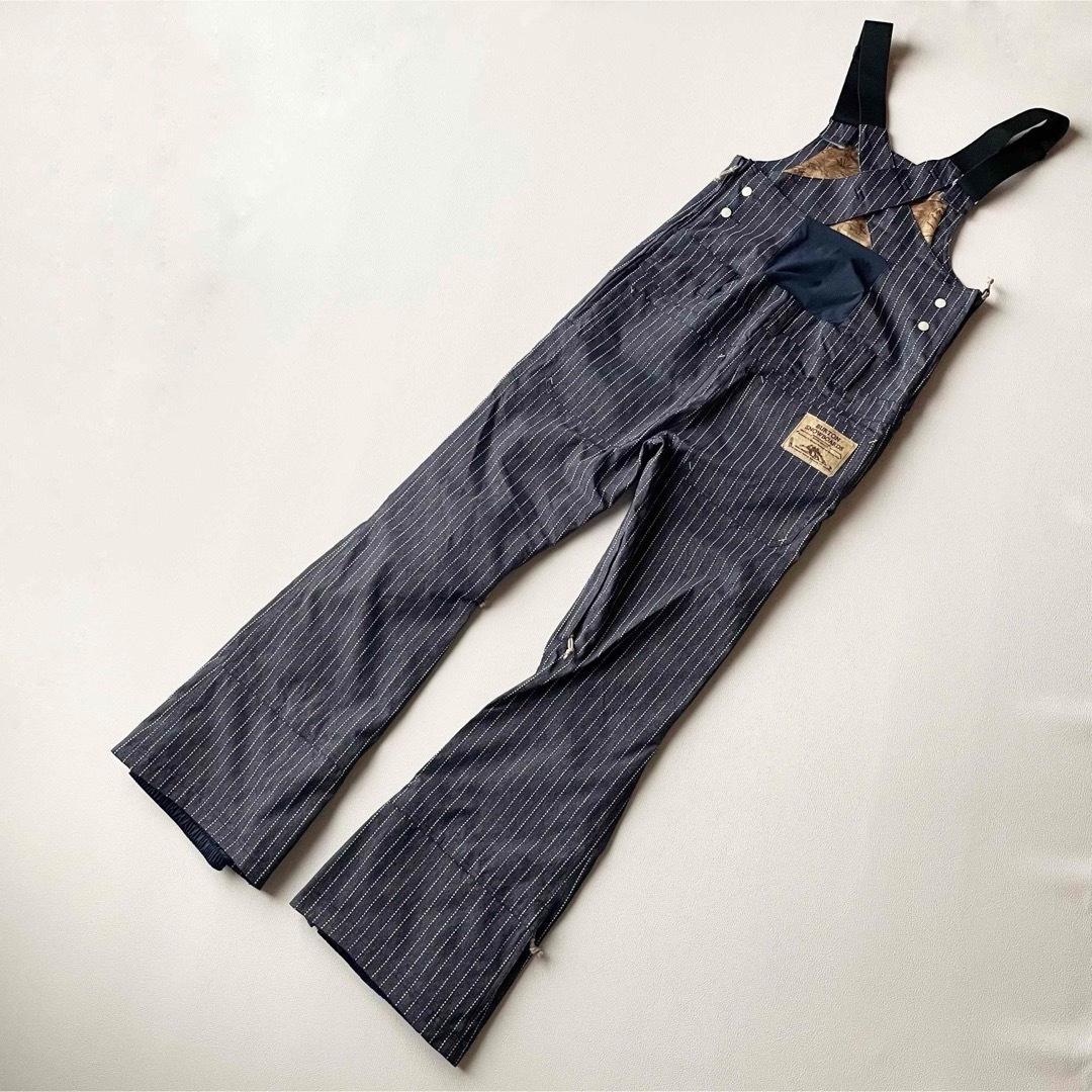 5462【美品】バートン ビブパンツ ストライプ　ポーチ付き　レディース