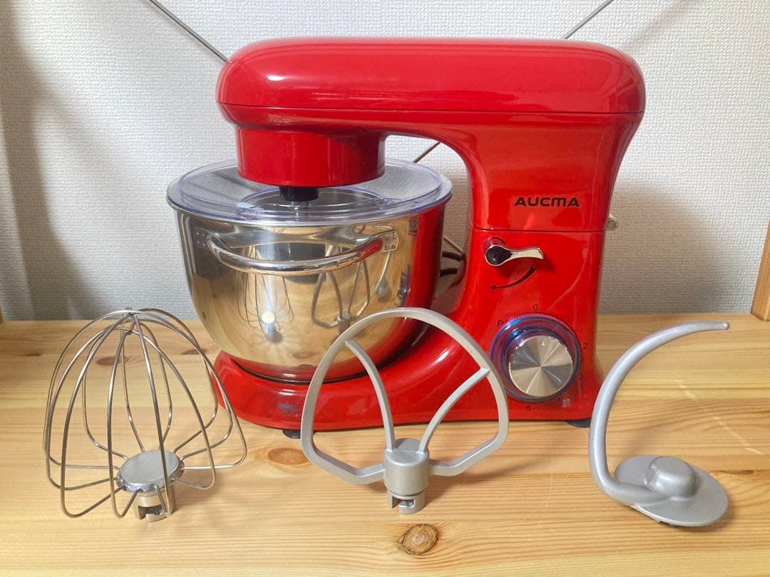 ☆美品！ Aucma スタンドミキサー 4.5L大容量 3種類アタッチメント付き