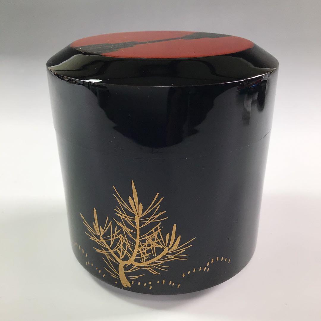 Ｒ３２９　棗　『前端春斎作』『草木蒔絵』『雪吹棗』　共箱　茶道具