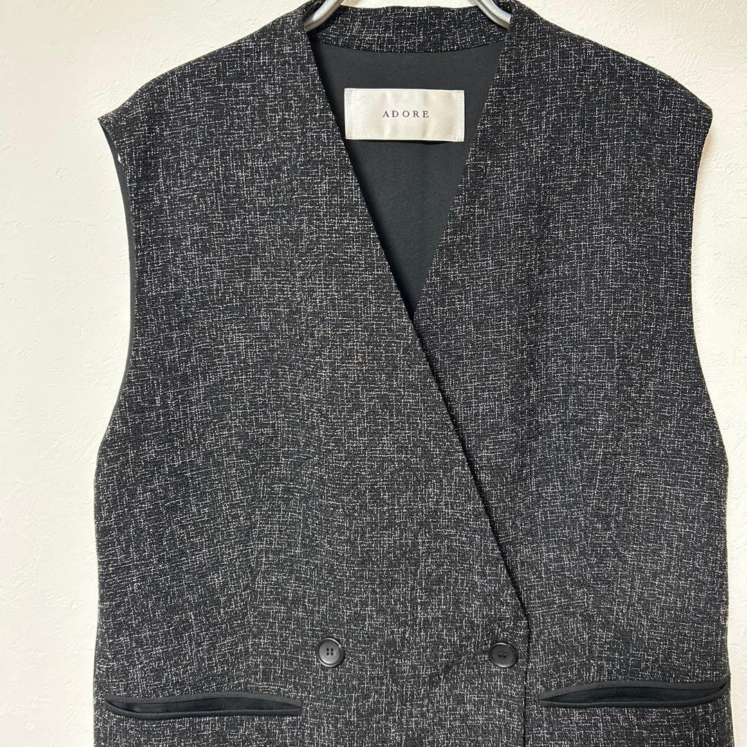最終値下げ　ADORE アドーア ファインツイードベスト ジレ パンツ セット