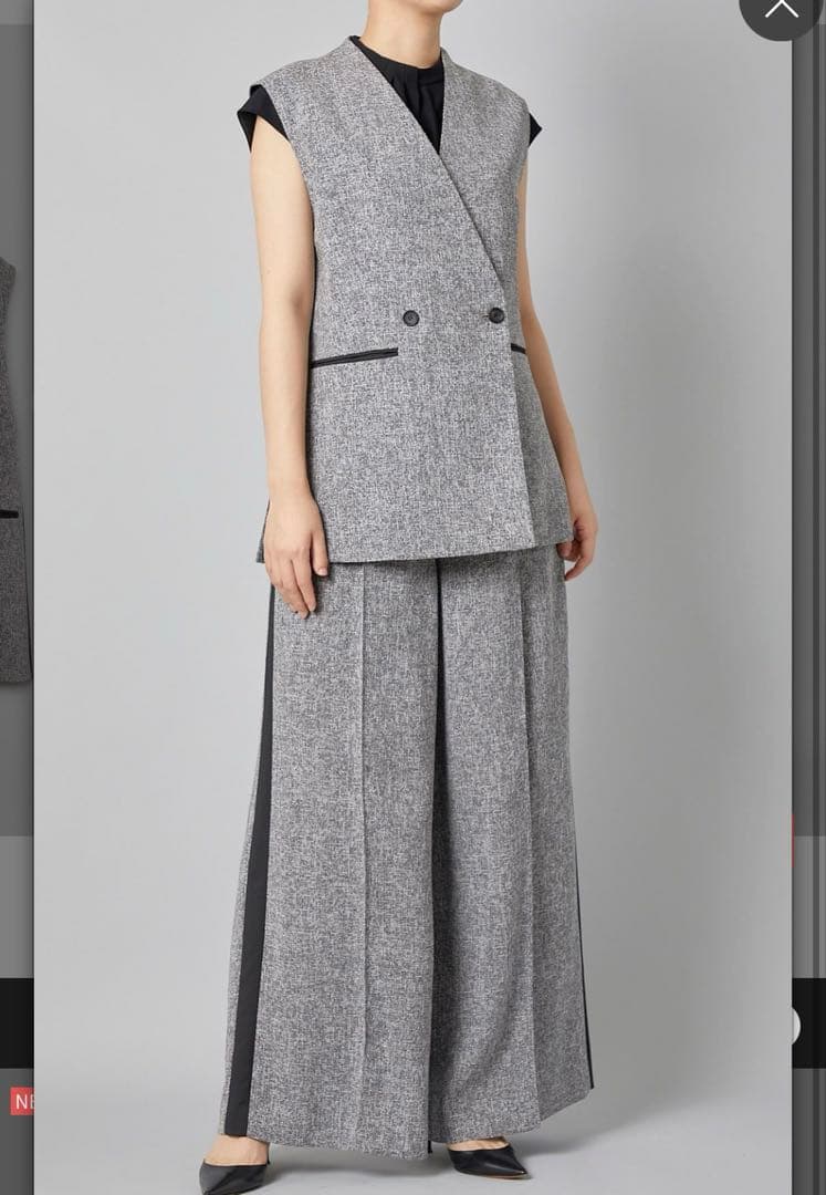 最終値下げ　ADORE アドーア ファインツイードベスト ジレ パンツ セット