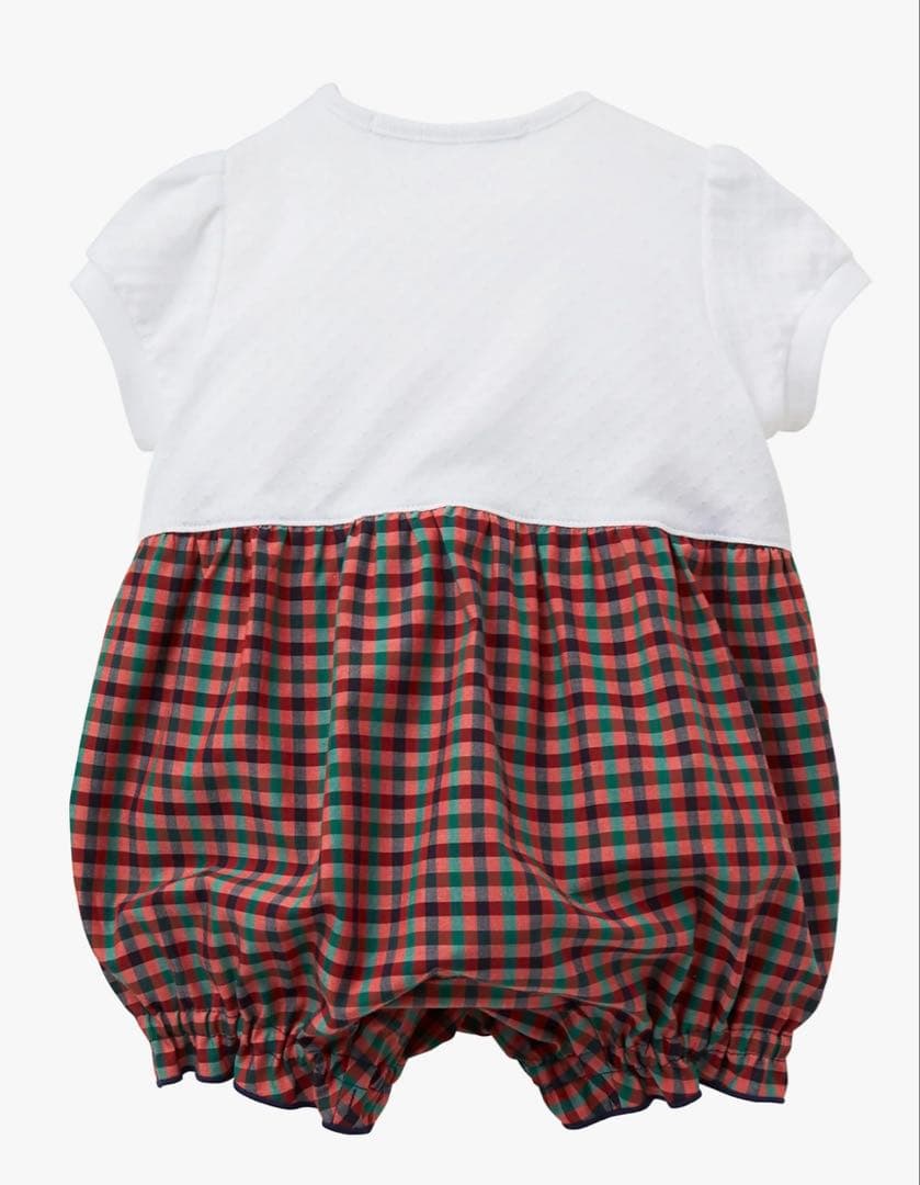 familiar ファミリア　新品　チェック柄ロンパース 70