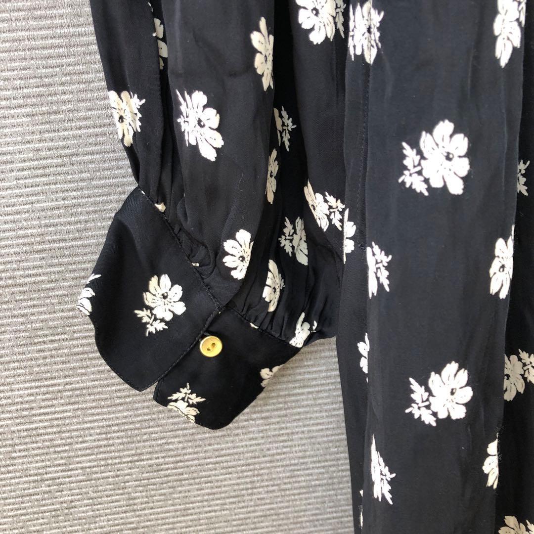 ne Quittez pas フラワープリント パネルドレス M ブラック