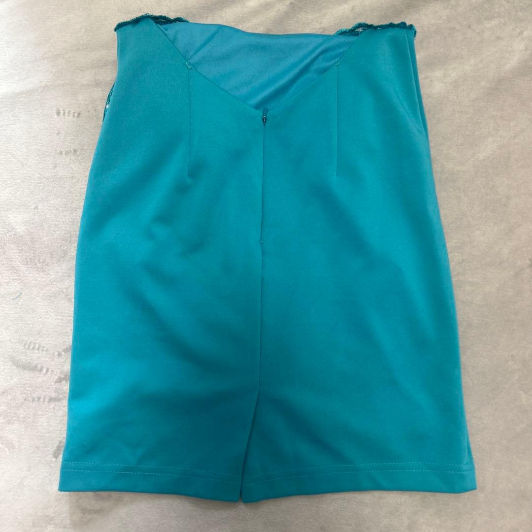 エンジェルアール　ビジュー　キャバドレス　キャミドレス　ターコイズ　タイト　ミニ