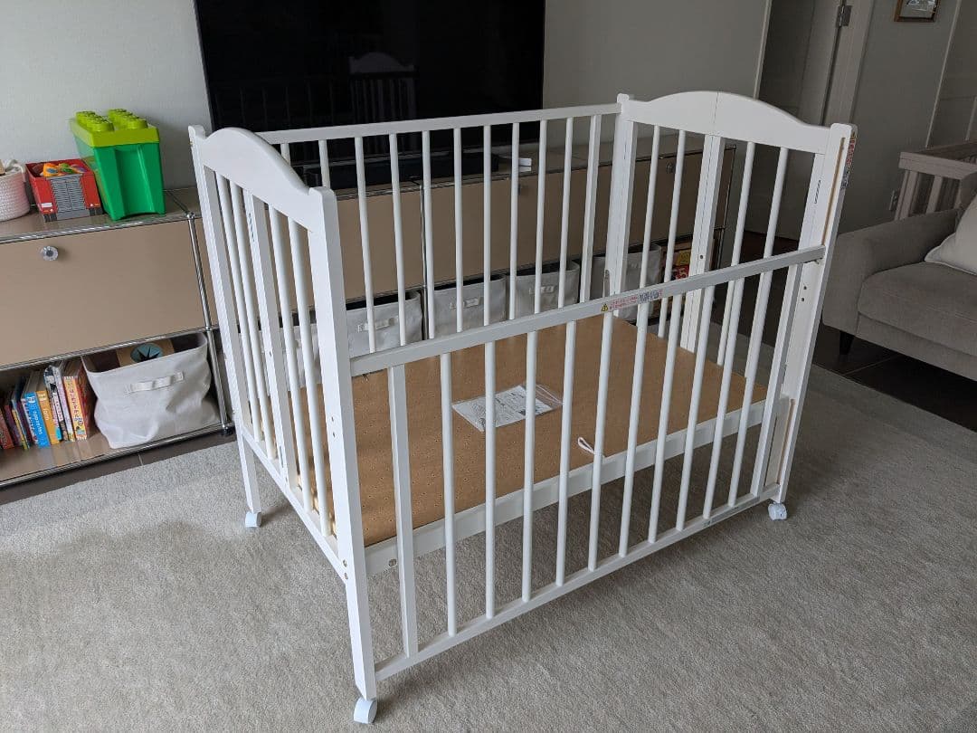 ベビーベッド　ワンタッチハイベッド　パル 120×70cm　石崎家具