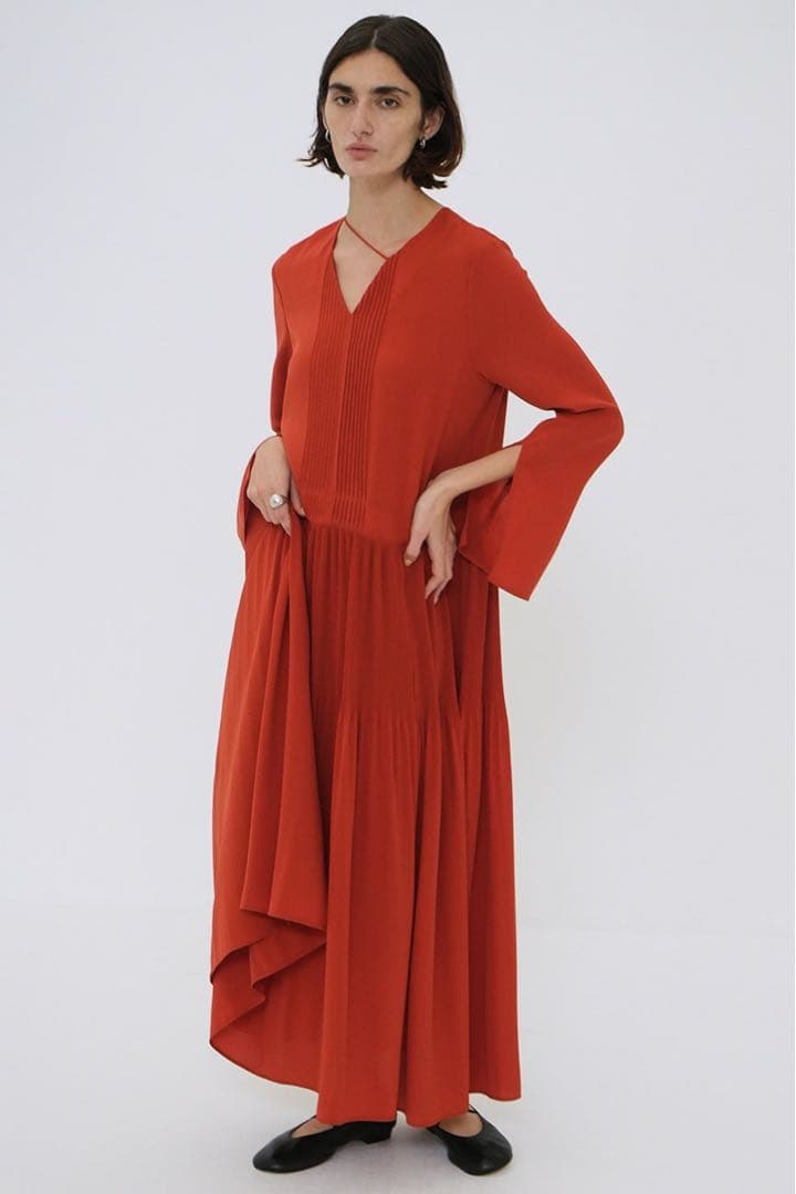 CLANE（クラネ） SLANT PINTUCK LOOSE ONEPIECE