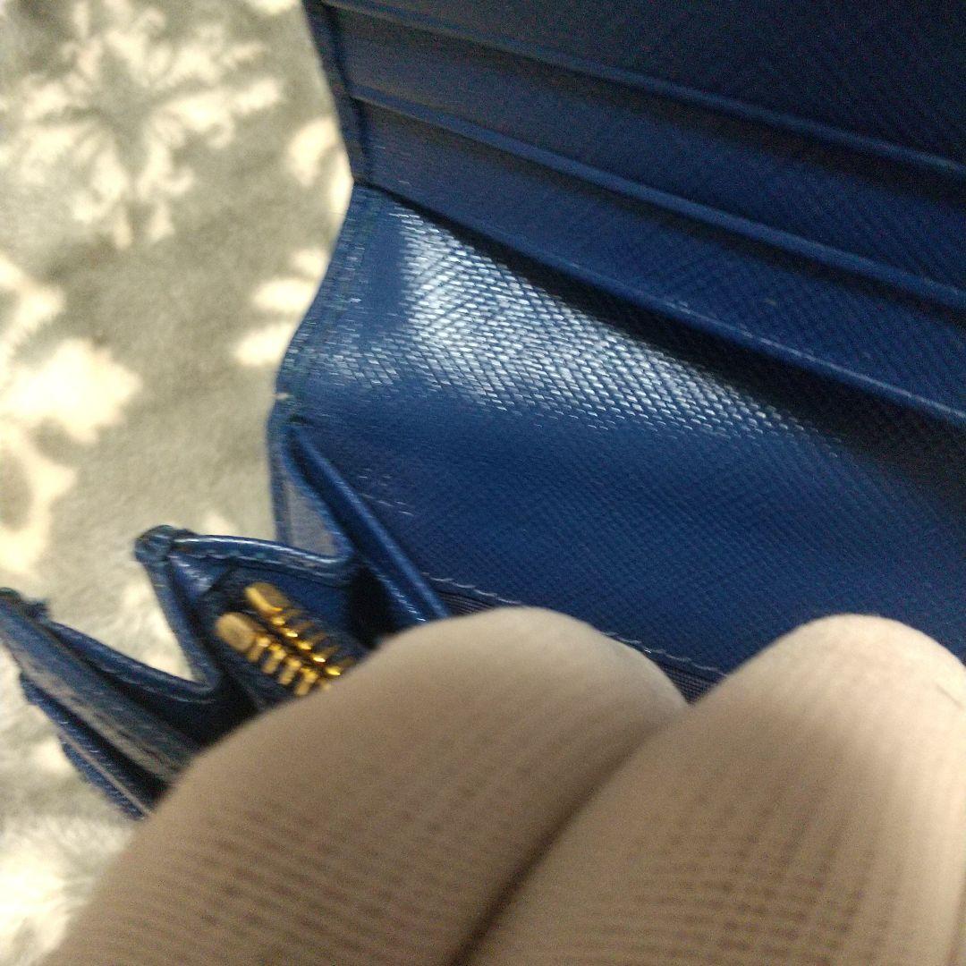 PRADA サフィアーノレザー 長財布 ブルー系