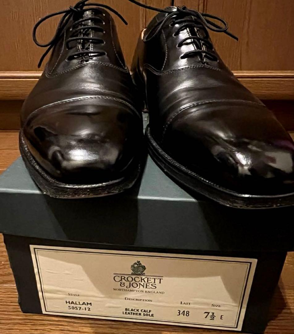 箱袋付！Crockett&Jones hallam ストレートチップ革靴71/2