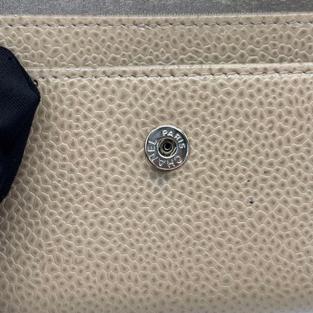 CHANEL カードケース キャビアスキン 17番台 ベージュ