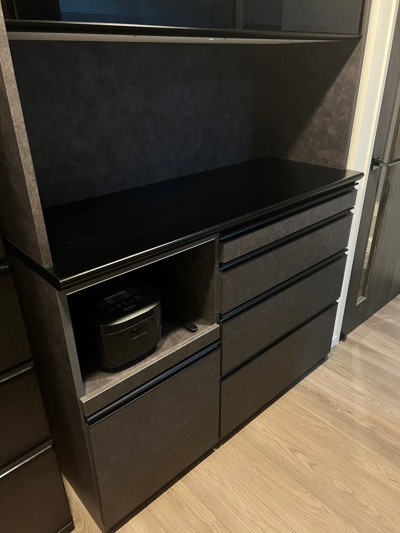 チョコレートたべたい　ブラックセラミック調 キッチンボード120