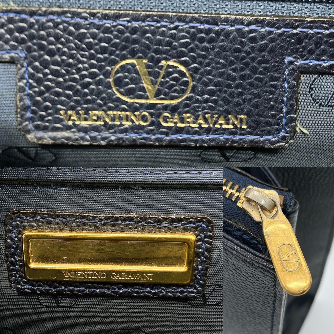 【VALENTINO GARAVANI】2wayバッグ　ゴールド金具　ネイビー