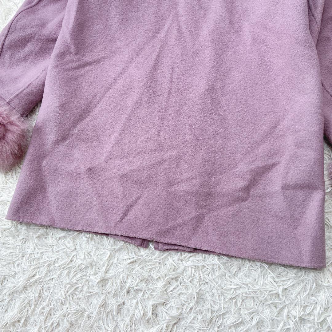 近年モデル✻グレースコンチネンタル フォックスファー取り外しリバーコート ピンク