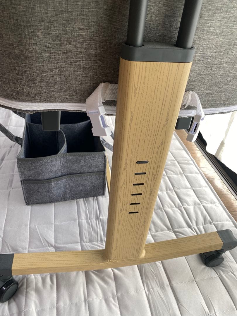 hzdmj ベビーベッド グレー色　オムツストッカー付き