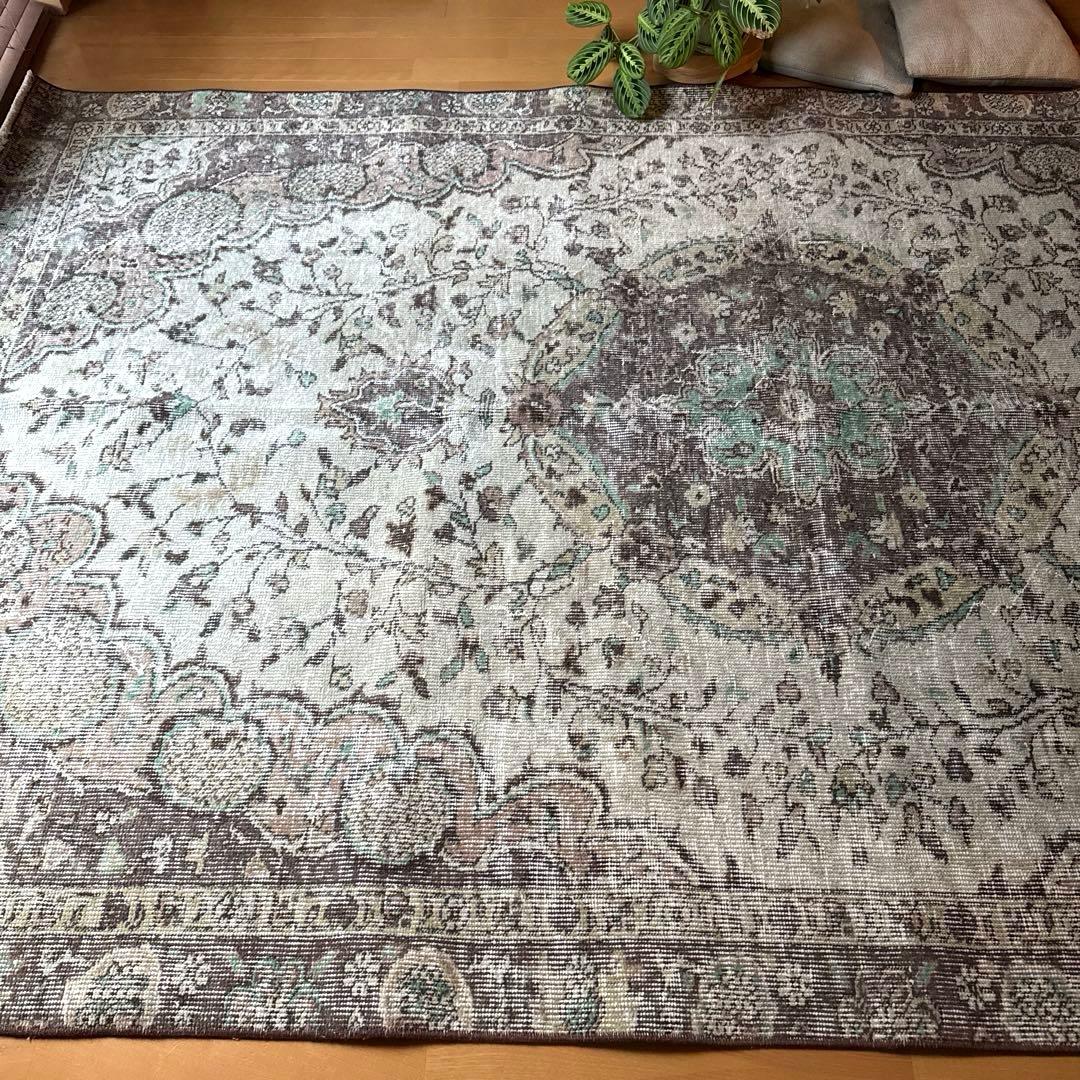 超大判163×263メダリオン　王道ボタニカル　トルコヴィンテージラグ