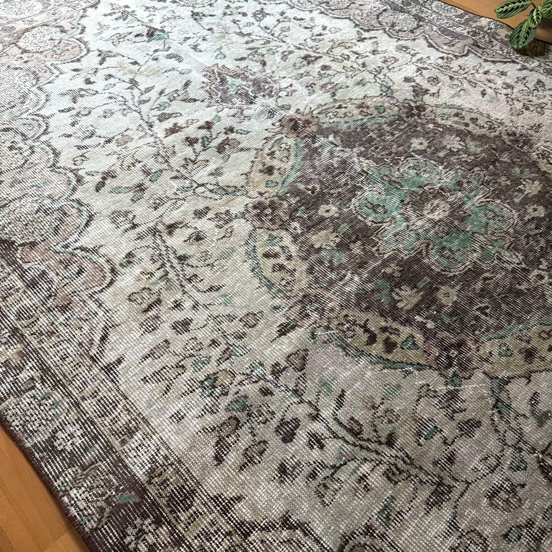 超大判163×263メダリオン　王道ボタニカル　トルコヴィンテージラグ