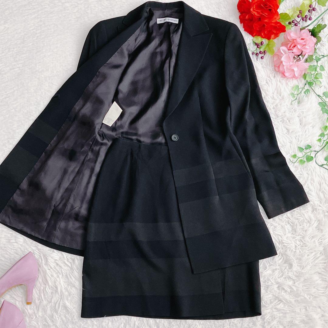 EMPORIO ARMANI★スカートスーツ ロングジャケット ラップスカート