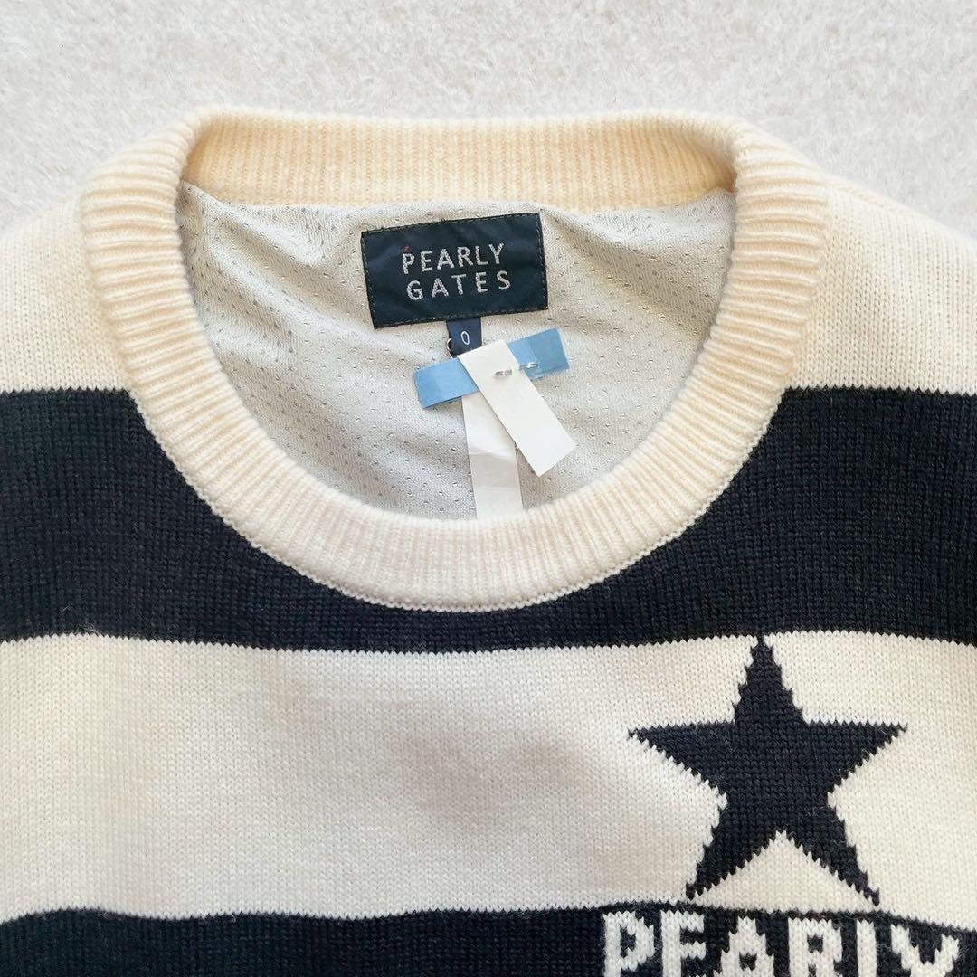 極美品　パーリーゲイツ　近年　蓄熱裏地　防風　スニード　ニット　ボーダー　スター